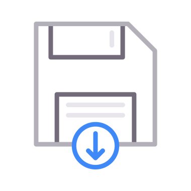 indir disket ince renk çizgisi vektör simgesi