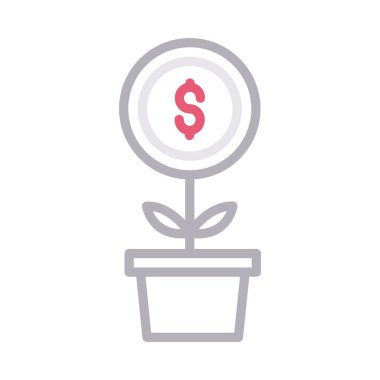 büyüme ince renk çizgisi vektör simgesi