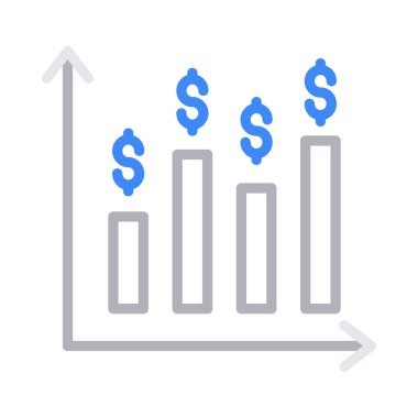 finans grafiği ince renk çizgisi vektör simgesi