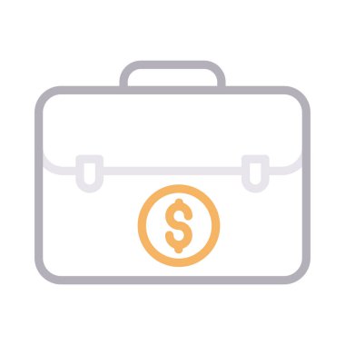 dolar portföy ince renk çizgisi vektör simgesi
