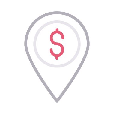 dolar gps ince renk çizgisi vektör simgesi