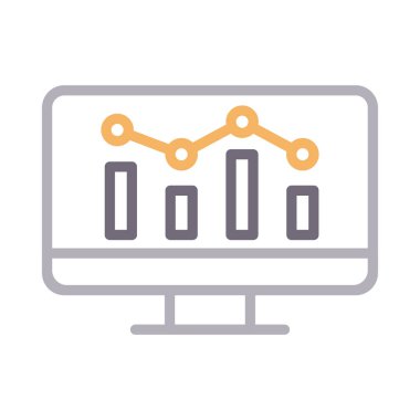 analitik grafik ince renk çizgisi vektör simgesi