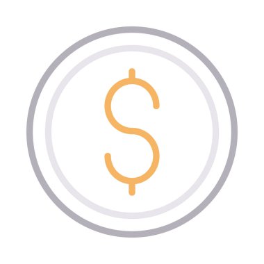 sikke ince renk çizgisi vektör simgesi