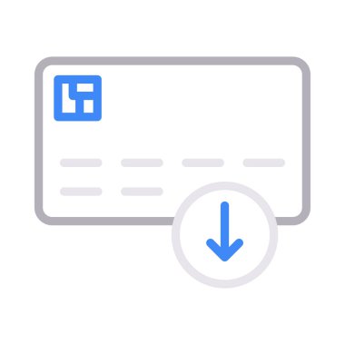 kredi kartı ince renk çizgisi vektör simgesi indir