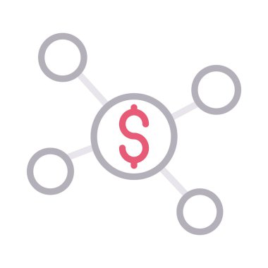 dolar ağ ince renk çizgisi vektör simgesi