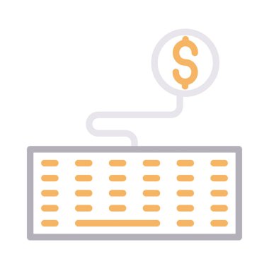 tıklama başına ödeme ince renk çizgisi vektör simgesi