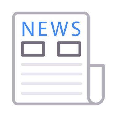 gazete ince renk çizgisi vektör simgesi