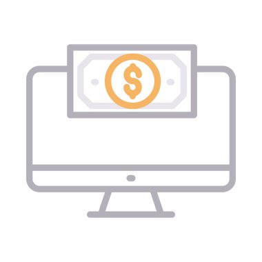 Online ince çizgi renk simge vektör