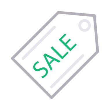 satış etiketi ince renk çizgisi vektör simgesi