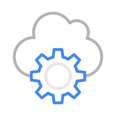 bulut ayarı ince renk çizgisi vektör simgesi