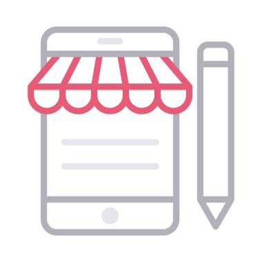 online alışveriş ince renk çizgisi vektör simgesi