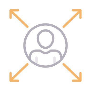 avatar ince renk çizgisi vektör simgesi