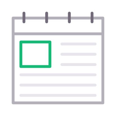 notebook ince renk çizgisi vektör simgesi