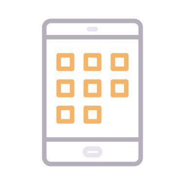 mobil uygulamalar ince renk çizgisi vektör simgesi