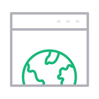 internet ince renk çizgisi vektör simgesi