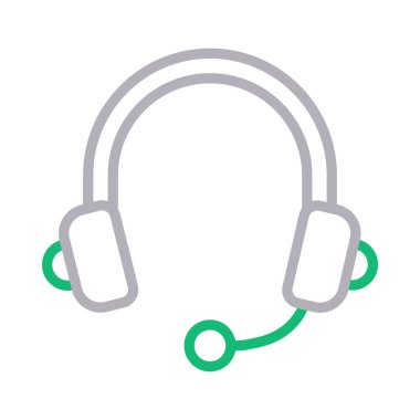 kulaklık ince renk çizgisi vektör simgesi