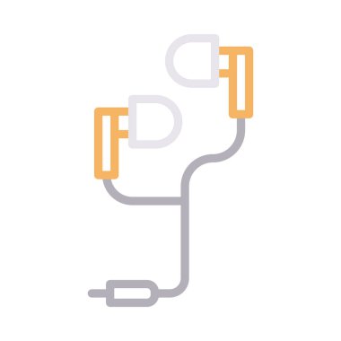 kulaklık ince renk çizgisi vektör simgesi