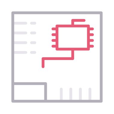 anakart ince renk çizgisi vektör simgesi