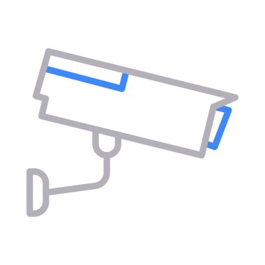 güvenlik kamerası ince renk çizgisi vektör simgesi