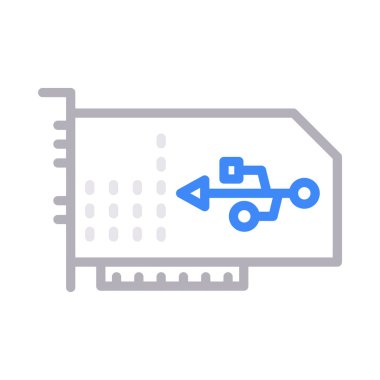 gpu ince renk çizgisi vektör simgesi