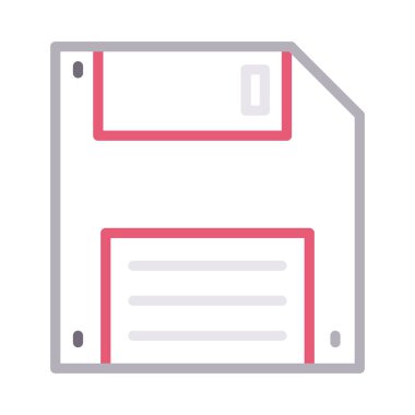 diskette ince renk çizgisi vektör simgesi