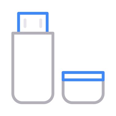 usb sürücü ince renk çizgisi vektör simgesi