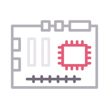 anakart ince renk çizgisi vektör simgesi