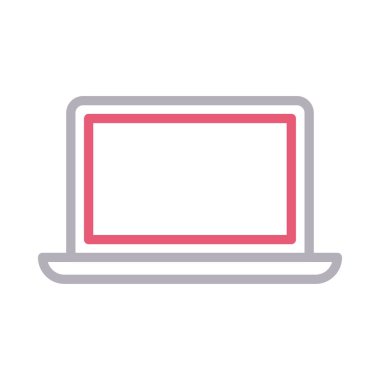 dizüstü bilgisayarın ince renk çizgisi vektör simgesi