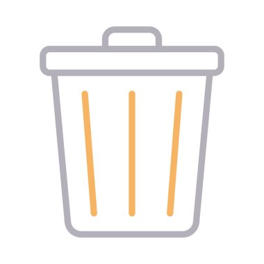 çöp ince renk çizgisi vektör simgesi