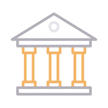 banka ince renk çizgisi vektör simgesi