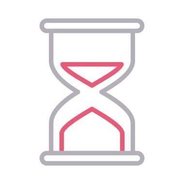 kum saati ince renk çizgisi vektör simgesi