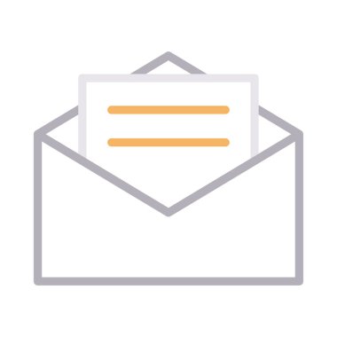 açık e-posta ince renk çizgisi vektör simgesi