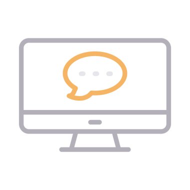 online sohbet ince renk çizgisi vektör simgesi