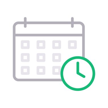 son teslim tarihi ince renk çizgisi vektör simgesi