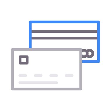 kredi kartı ince renk çizgisi vektör simgesi