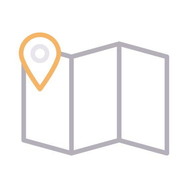 konum ince renk çizgisi vektör simgesi