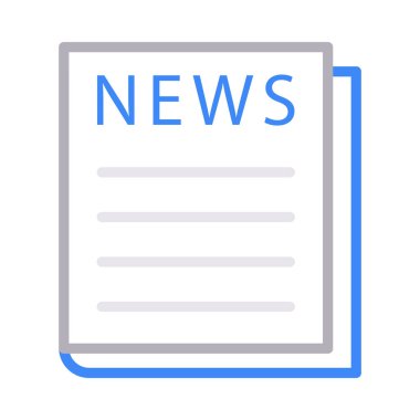 gazete ince renk çizgisi vektör simgesi