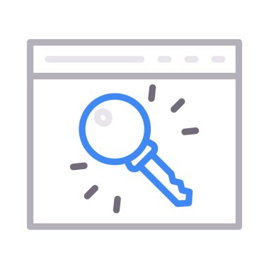 anahtar tarayıcı ince renk çizgisi vektör simgesi