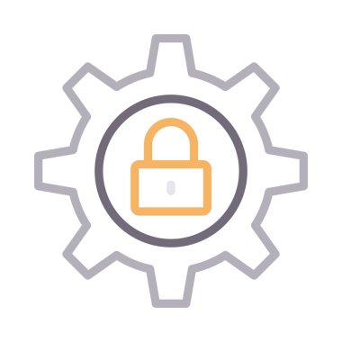 güvenli ayar ince renk çizgi vektör simge