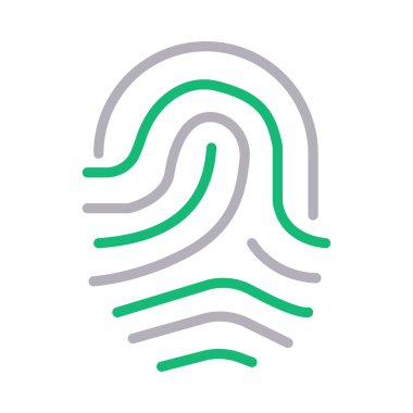 parmak izi ince renk çizgi vektör simgesi