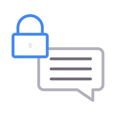 güvenli sohbet ince renk çizgisi vektör simgesi