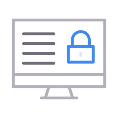 güvenli lcd ince renk çizgisi vektör simgesi