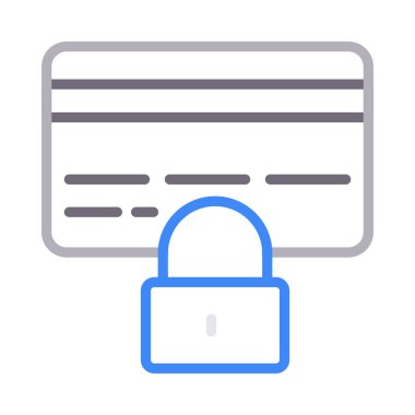 güvenli kredi kartı çizgi renk simge vektör