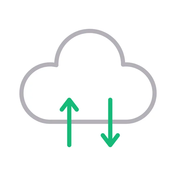 Загрузка Иконки Вектора Тонкой Цветовой Линии Облака — стоковый вектор