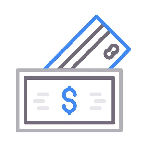 Dinero Delgada Línea Color Vector Icono — Vector de stock