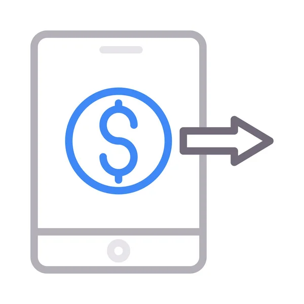 Online Bezahlen Dünne Farblinie Vektor Symbol — Stockvektor