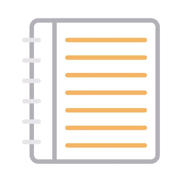 Notebook Thin Color Line Vector Icon — Stock Vector