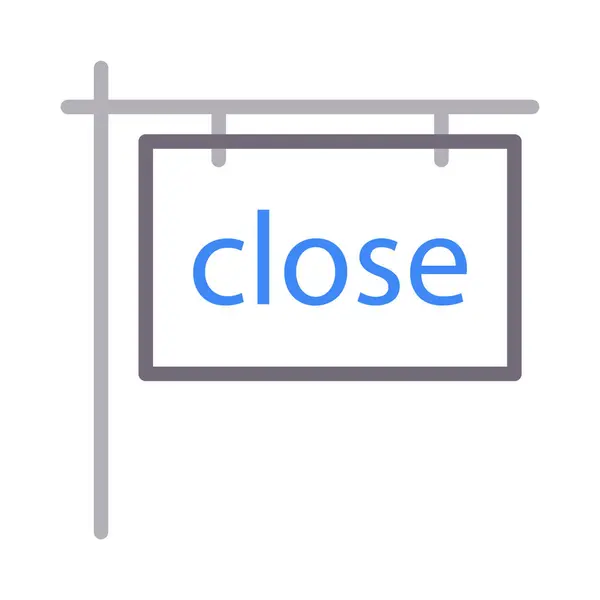 Close Board Dun Kleur Lijn Vector Pictogram — Stockvector