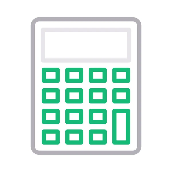Calculator Thin Color Line Vector Icon — Stock Vector