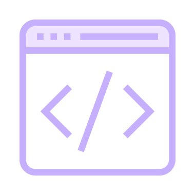 kodlama tarayıcı ince renk çizgisi vektör simgesi